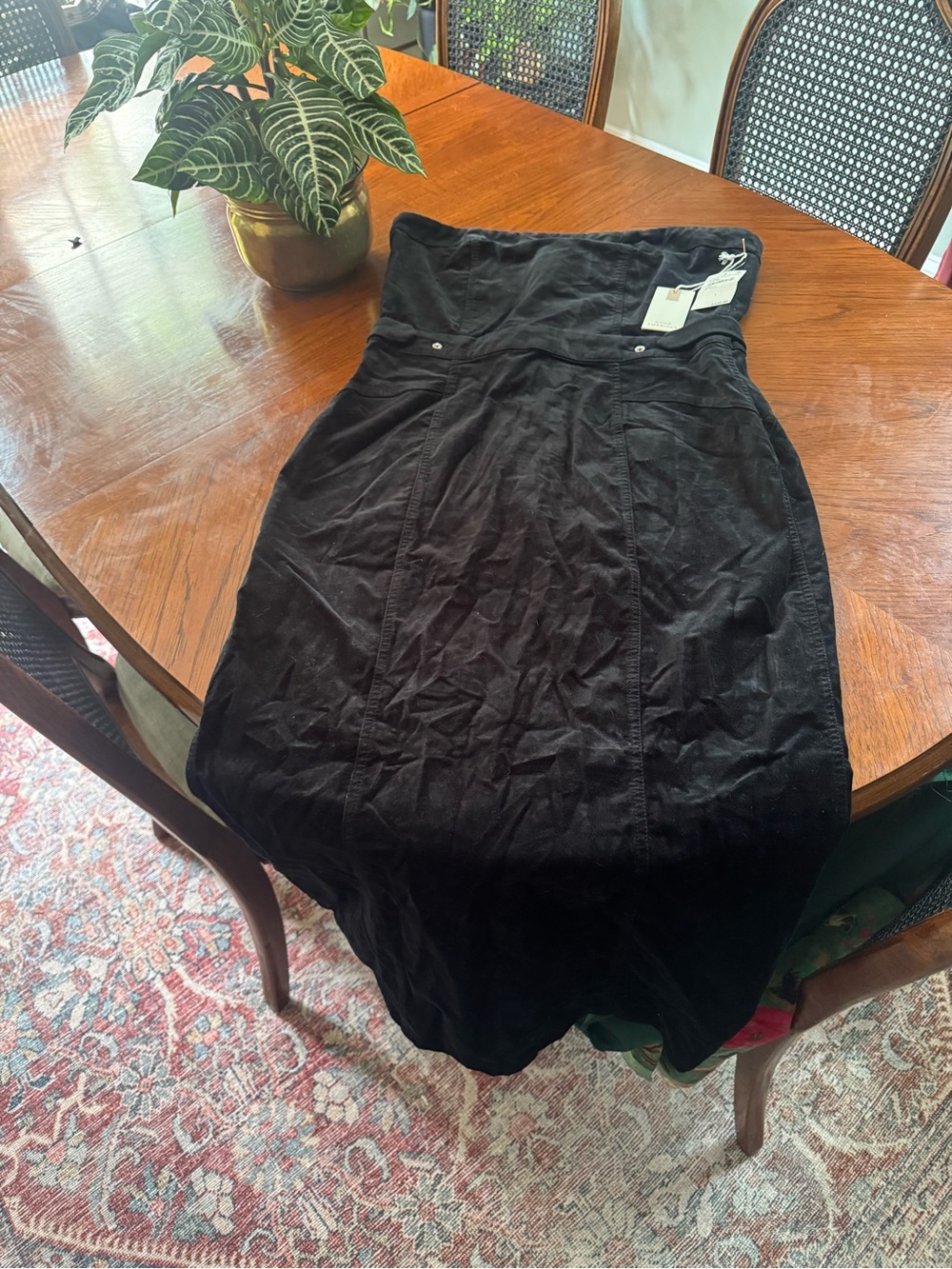 Good American Black velvet tube dress - NWT